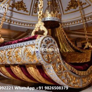 Handcrafted Wood Carving Swing Design with Palace Elegance No-1747