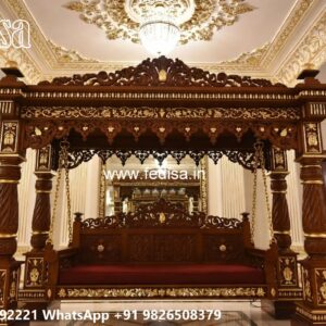 Wood Carving Swing Design with Elegant Decorative Finish No-1748