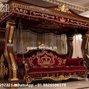 Wood Carving Swing Design with Intricate Wooden Patterns No-1751