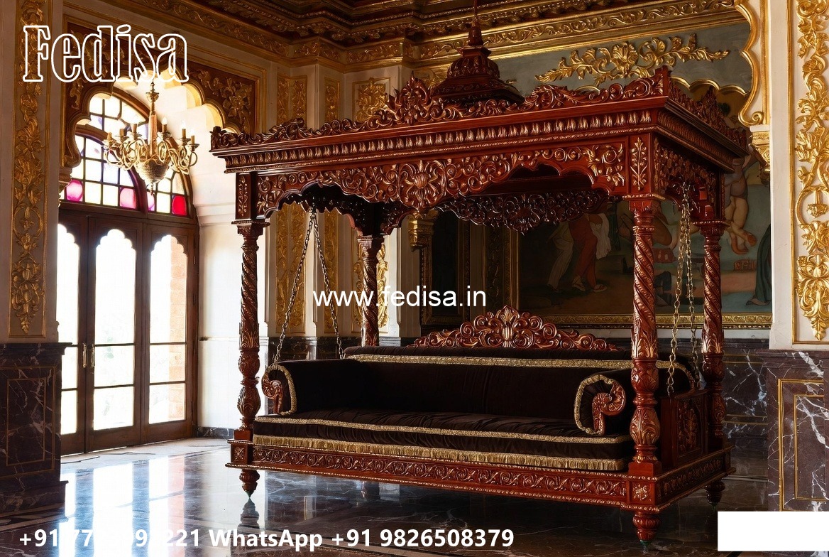 Indoor Wood Carving Swing Design for Comfortable Seating No-1754