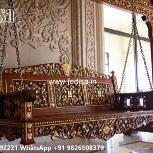 Traditional Wood Carving Swing Design for Indian Homes No-1756