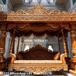 Luxury Wood Carving Swing Design with Elegant Backrest No-1757