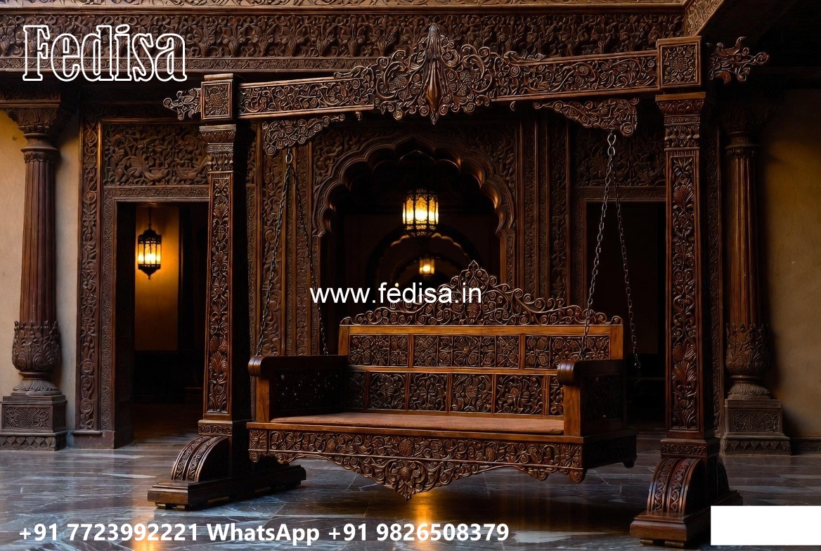 Stylish Wood Carving Swing Design for Modern Interiors No-1759