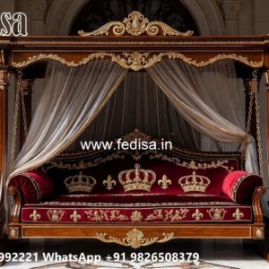 Royal Wood Carving Swing Design for Grand Villa Interiors No-1763