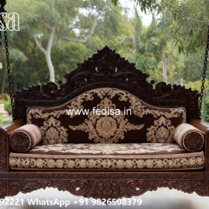 Artistic Wood Carving Swing Design for Sophisticated Decor No-1770