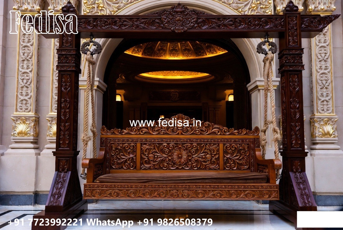 Beautiful Wood Carving Swing Design for Indoor Hall Areas No-1778