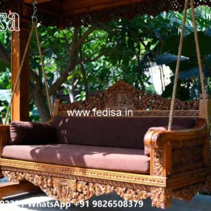Artistic Wood Carving Swing Design with Antique Appeal No-1782