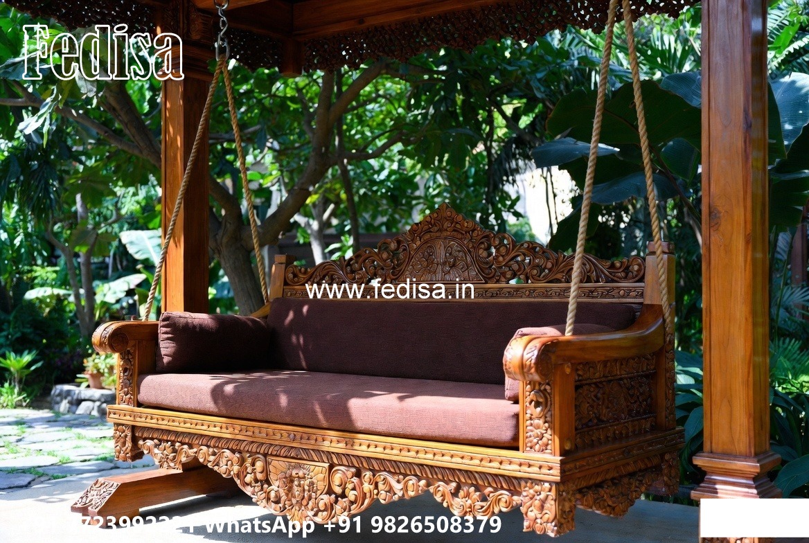 Artistic Wood Carving Swing Design with Antique Appeal No-1782