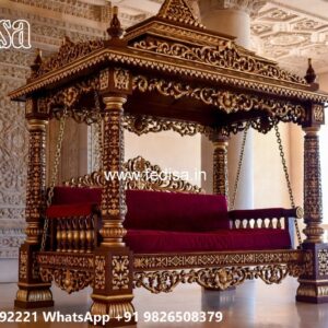 Handcrafted Wood Carving Swing Design with Timeless Style No-1786