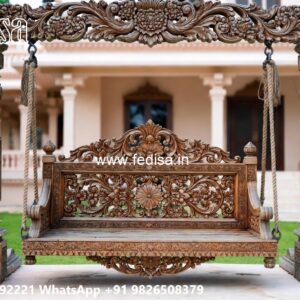 Royal Wood Carving Swing Design with Floral Artwork No-1787