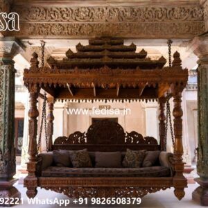 Royal Wood Carving Swing Design with Palace Inspired Carving No-1797