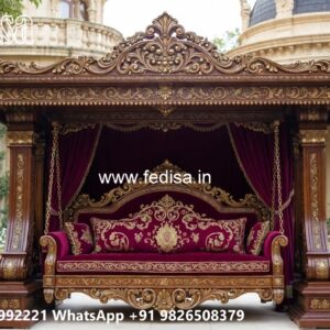 Elegant Wood Carving Swing Design with Vintage Wooden Appeal No-1799