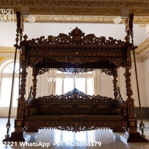 Luxury Wood Carving Swing Design for Sophisticated Home Interiors No-1800