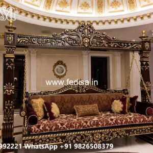 Handmade Wooden Swing Design with Royal Carving Style No-1804