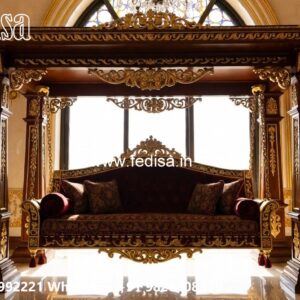 Premium Indoor Wooden Swing Design with Cushion Comfort No-1827