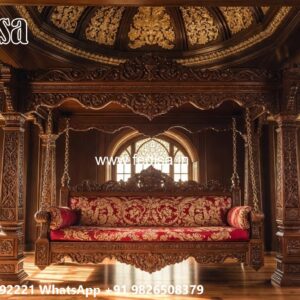 Wooden Swing Design with Rich Teak Wood Texture No-1836