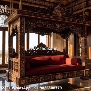 Decorative Wooden Swing Design for Elegant Sitting Area No-1837