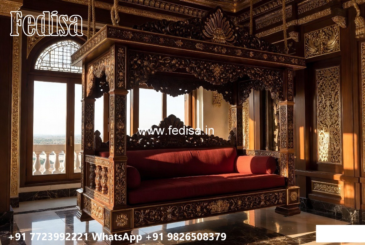 Decorative Wooden Swing Design for Elegant Sitting Area No-1837