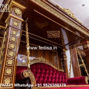 Indoor Luxury Wooden Swing Design with Soft Cushions No-1843
