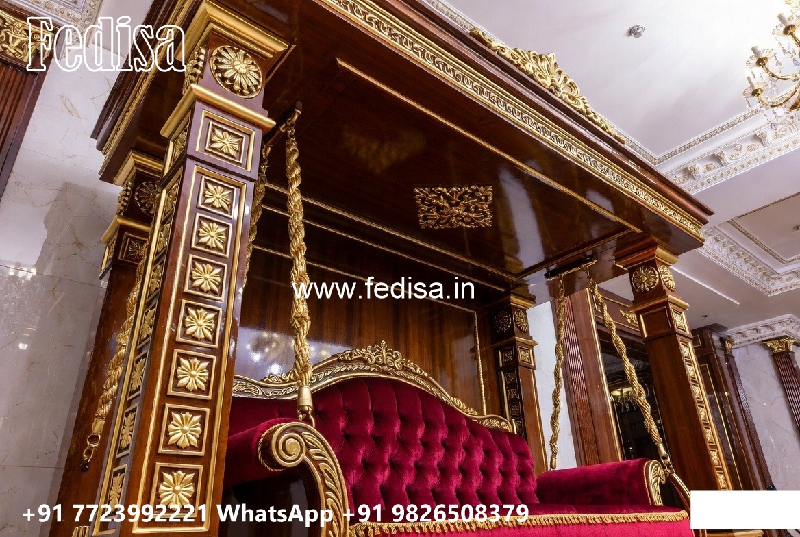 Indoor Luxury Wooden Swing Design with Soft Cushions No-1843