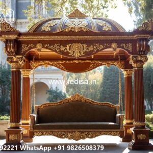 Elegant Wooden Swing Design for Family Relaxation Space No-1846