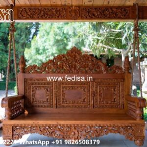 Wooden Swing Design with Handcrafted Royal Detailing No-1864