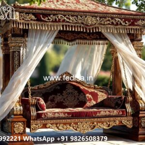 Wooden Swing Design for Traditional Indian Interior Decor No-1869