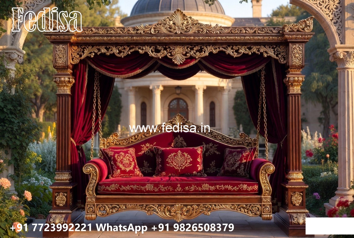 Wooden Swing Design with Elegant Carved Backrest No-1881