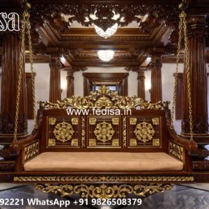Luxury Wood Carving Swing Design for Indoor Home Decor No-2154