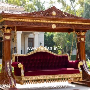 Indoor Wood Carving Swing Design for Stylish Seating Areas No-2163
