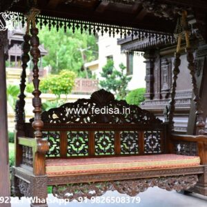 Luxury Wood Carving Swing Design with Brass Chain Style No-2165