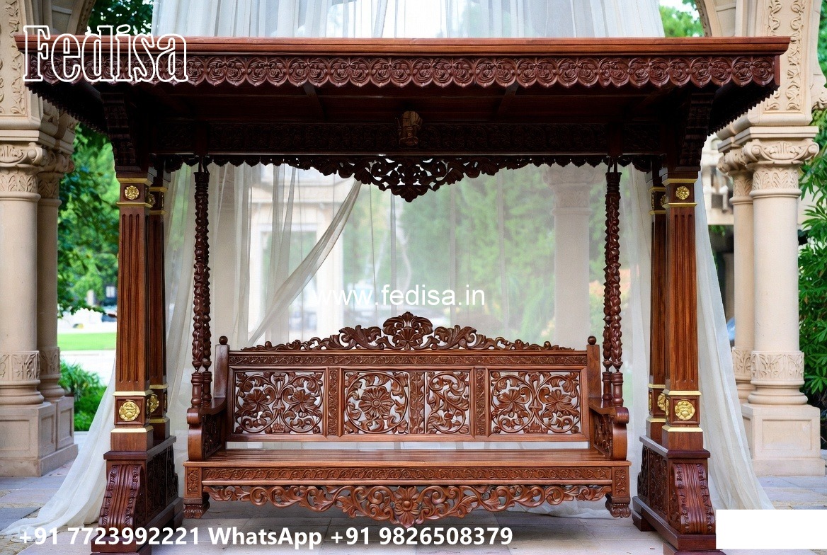 Artistic Wood Carving Swing Design for Elegant Interiors No-2167