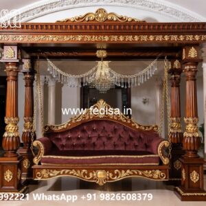 Stylish Wood Carving Swing Design for Premium Living Rooms No-2169