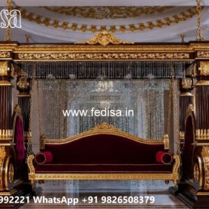 Premium Wood Carving Swing Design with Elegant Curves No-2183
