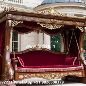 Handcrafted Wood Carving Swing Design for Grand Interiors No-2184