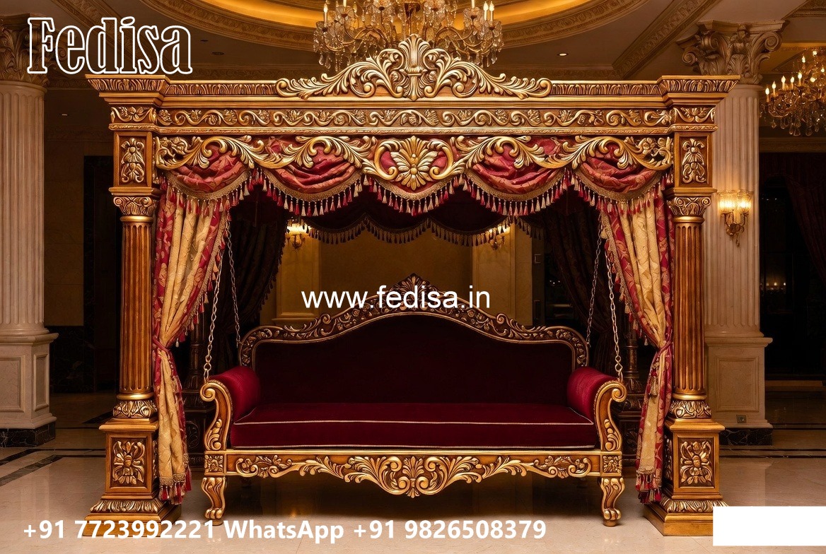 Indoor Wood Carving Swing Design for Stylish Home Ambience No-2189
