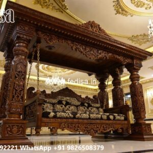 Wood Carving Swing Design with Antique Wooden Texture No-2190