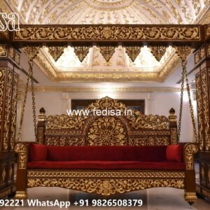 Premium Wood Carving Swing Design for Spacious Halls No-2193