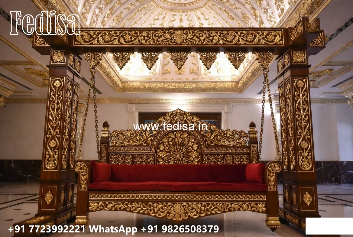 Premium Wood Carving Swing Design for Spacious Halls No-2193
