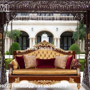 Vintage Wood Carving Swing Design with Decorative Beauty No-2196