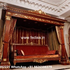 Luxury Wood Carving Swing Design with Elegant Backrest No-2207