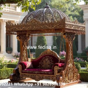 Wood Carving Swing Design with Rich Wooden Detailing No-2208
