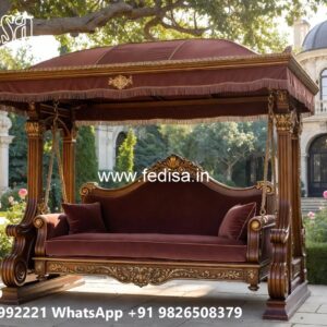 Artistic Wood Carving Swing Design for Sophisticated Decor No-2220
