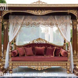 Handcrafted Wood Carving Swing Design with Rich Texture No-2226