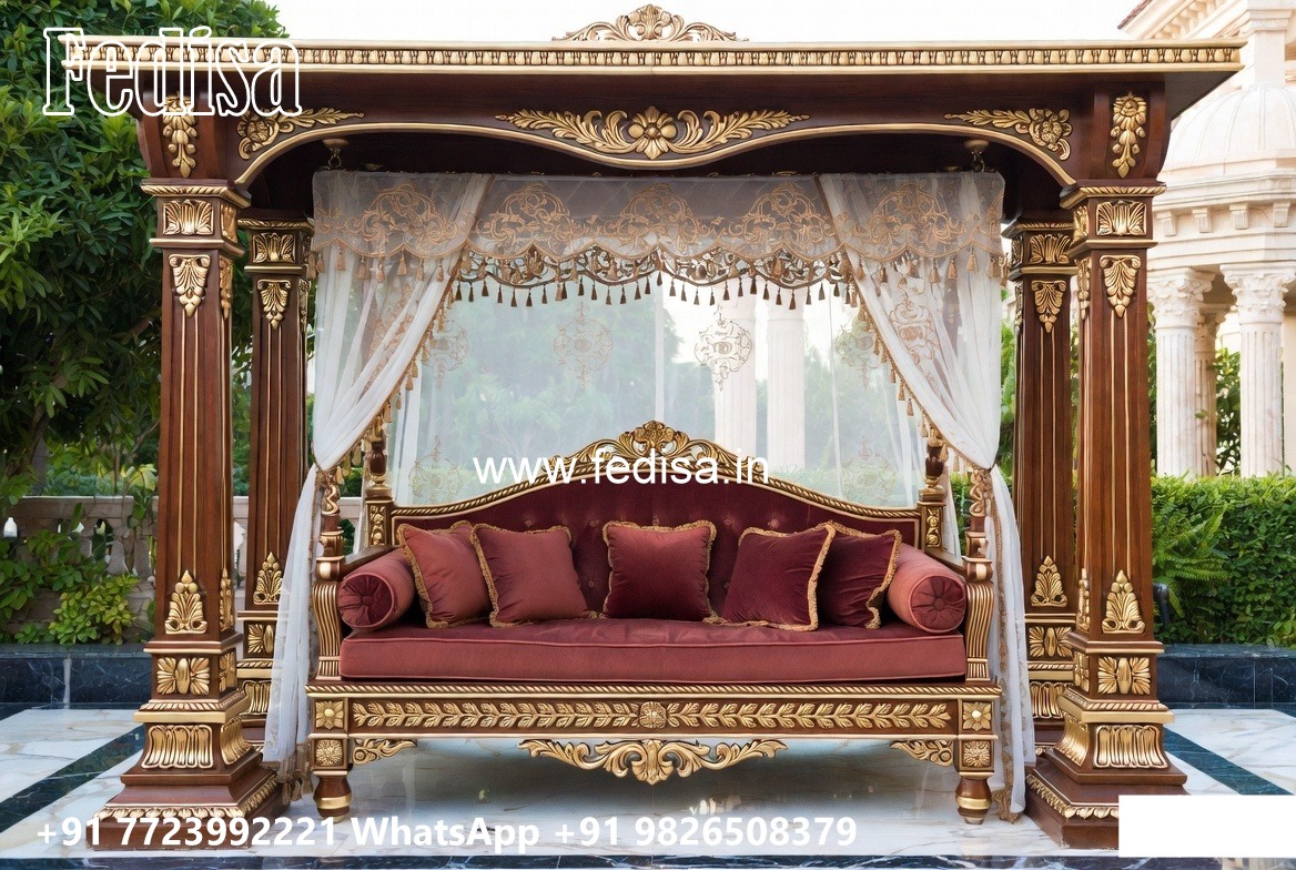 Handcrafted Wood Carving Swing Design with Rich Texture No-2226