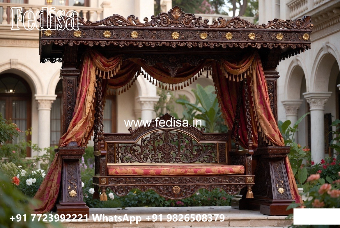 Beautiful Wood Carving Swing Design for Indoor Hall Areas No-2228