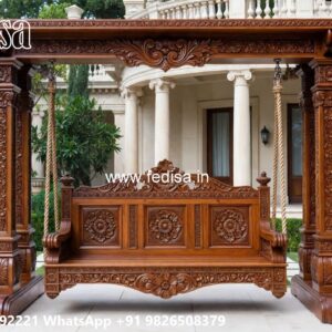 Indoor Wood Carving Swing Design with Artistic Charm No-2229