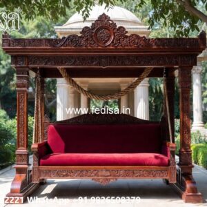 Artistic Wood Carving Swing Design with Antique Appeal No-2232