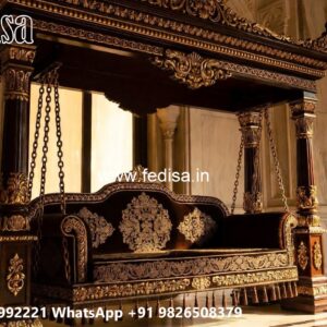 Luxury Wood Carving Swing Design for Spacious Family Rooms No-2233