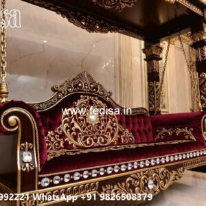 Traditional Wood Carving Swing Design with Royal Comfort No-2234
